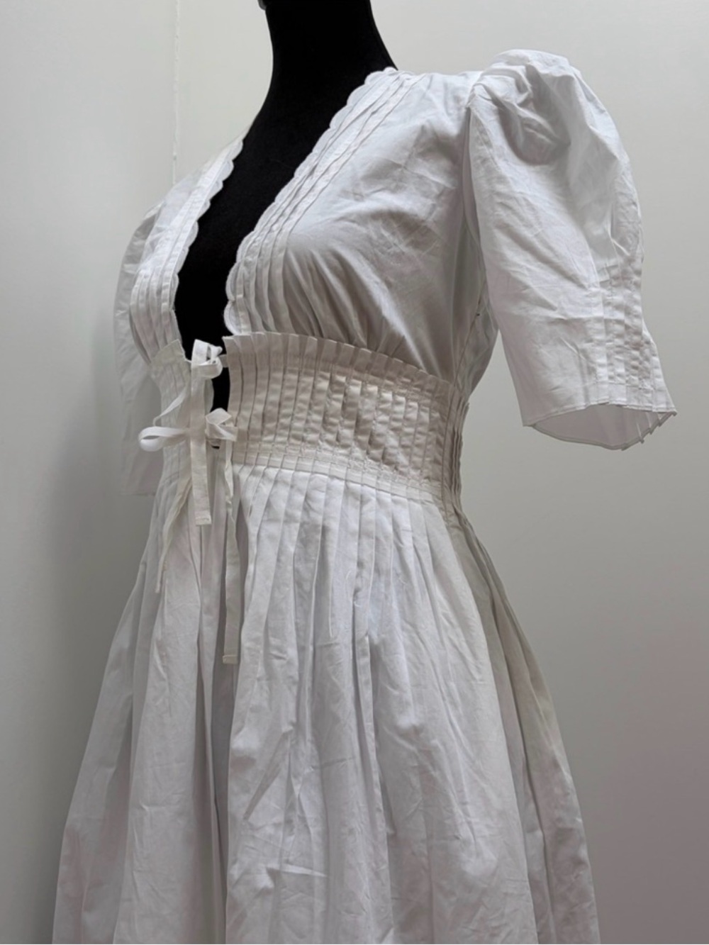 NWT Lovaan- Boehm Short-Sleeve Cotton Midi Dress White Size AU 6 US 2 Summer - Picture 10 of 14
